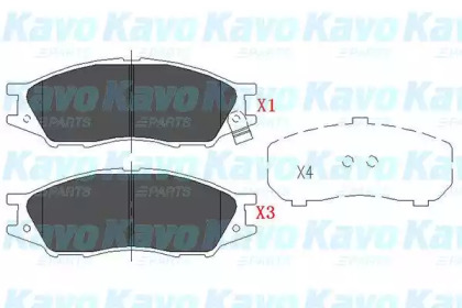 Комплект тормозных колодок (KAVO PARTS: KBP-6577)