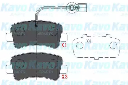 Комплект тормозных колодок (KAVO PARTS: KBP-6590)