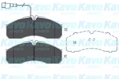 Комплект тормозных колодок (KAVO PARTS: KBP-6591)