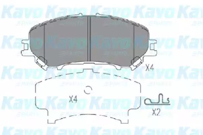 Комплект тормозных колодок (KAVO PARTS: KBP-6614)