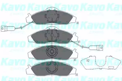 Комплект тормозных колодок (KAVO PARTS: KBP-7502)