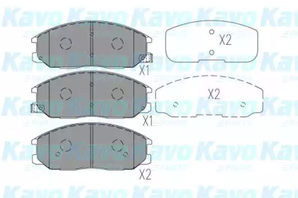 Комплект тормозных колодок (KAVO PARTS: KBP-7509)