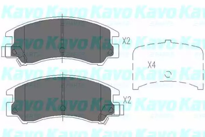 Комплект тормозных колодок (KAVO PARTS: KBP-8008)