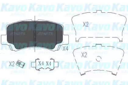 Комплект тормозных колодок (KAVO PARTS: KBP-8509)