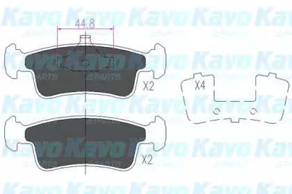 Комплект тормозных колодок (KAVO PARTS: KBP-8514)