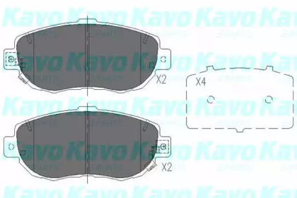 Комплект тормозных колодок (KAVO PARTS: KBP-9044)