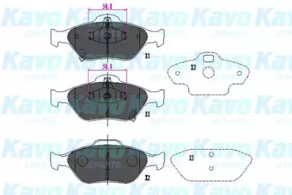 Комплект тормозных колодок (KAVO PARTS: KBP-9091)