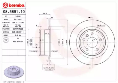 Тормозной диск (A.B.S.: 08.5891.10)