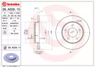 Тормозной диск (A.B.S.: 08.A029.10)