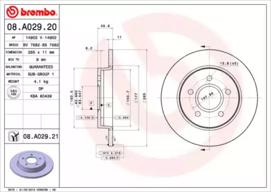 Тормозной диск (A.B.S.: 08.A029.21)