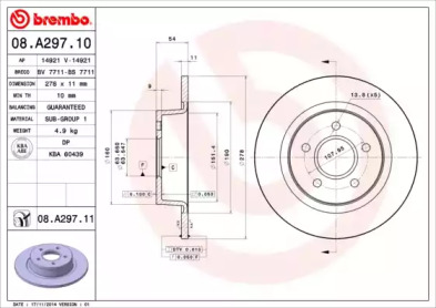 Тормозной диск (A.B.S.: 08.A297.10)