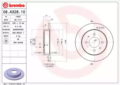 Тормозной диск (A.B.S.: 08.A328.10)