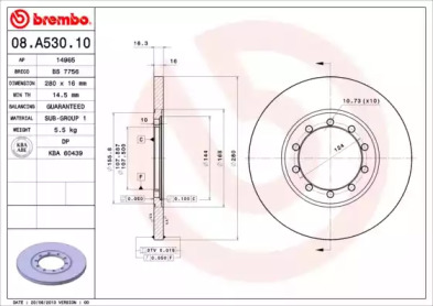 Тормозной диск (A.B.S.: 08.A530.10)