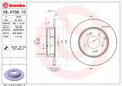 Тормозной диск (A.B.S.: 08.A708.10)