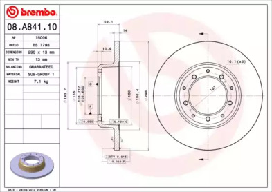 Тормозной диск (A.B.S.: 08.A841.10)