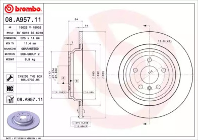 Тормозной диск (A.B.S.: 08.A957.11)