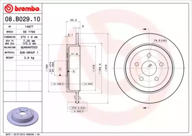 Тормозной диск (A.B.S.: 08.B029.10)