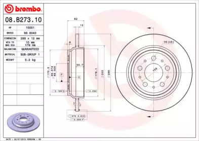 Тормозной диск (A.B.S.: 08.B273.10)