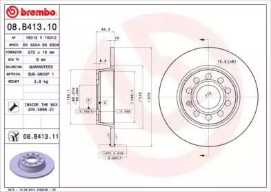 Тормозной диск (A.B.S.: 08.B413.11)