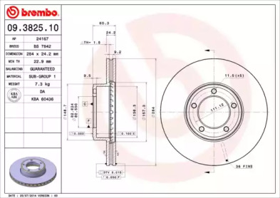 Тормозной диск (A.B.S.: 09.3825.10)