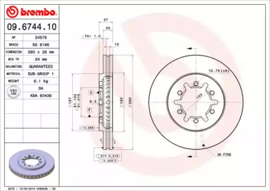 Тормозной диск (A.B.S.: 09.6744.10)