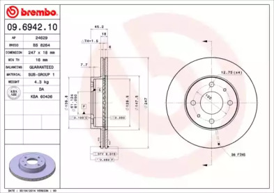 Тормозной диск (A.B.S.: 09.6942.10)