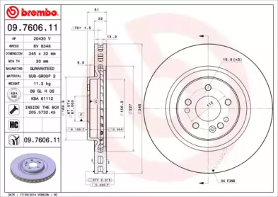 Тормозной диск (A.B.S.: 09.7606.11)