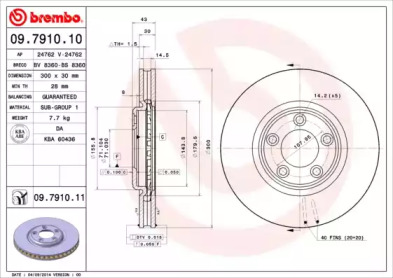 Тормозной диск (A.B.S.: 09.7910.11)