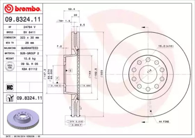 Тормозной диск (A.B.S.: 09.8324.11)