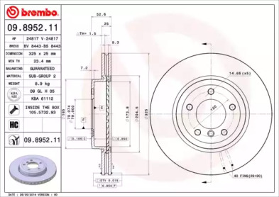 Тормозной диск (A.B.S.: 09.8952.11)