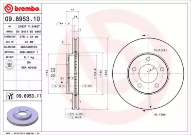 Тормозной диск (A.B.S.: 09.8953.10)