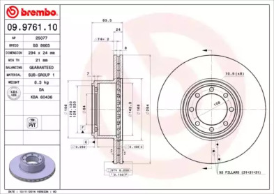 Тормозной диск (A.B.S.: 09.9761.10)