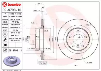 Тормозной диск (A.B.S.: 09.9793.11)