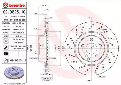 Тормозной диск (A.B.S.: 09.9825.11)