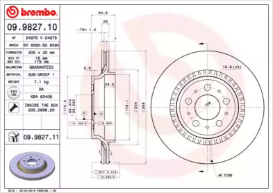 Тормозной диск (A.B.S.: 09.9827.11)