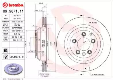 Тормозной диск (A.B.S.: 09.9871.11)