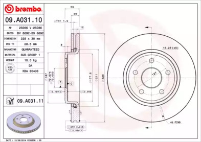 Тормозной диск (A.B.S.: 09.A031.11)