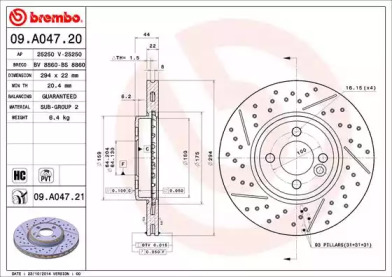 Тормозной диск (A.B.S.: 09.A047.21)