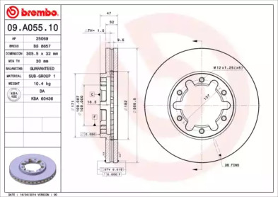 Тормозной диск (A.B.S.: 09.A055.10)