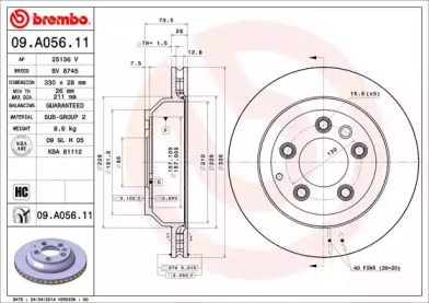 Тормозной диск (A.B.S.: 09.A056.11)