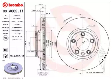 Тормозной диск (A.B.S.: 09.A062.11)