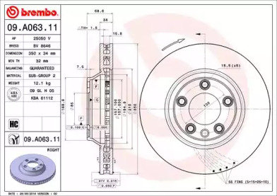 Тормозной диск (A.B.S.: 09.A063.11)