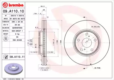 Тормозной диск (A.B.S.: 09.A110.10)