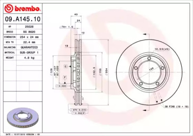 Тормозной диск (A.B.S.: 09.A145.10)