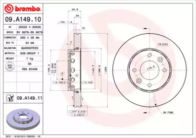 Тормозной диск (A.B.S.: 09.A149.10)