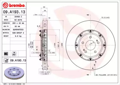 Тормозной диск (A.B.S.: 09.A193.13)