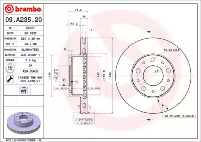 Тормозной диск (A.B.S.: 09.A235.20)