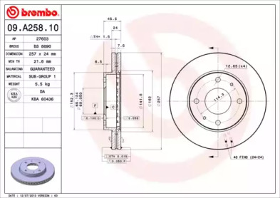 Тормозной диск (A.B.S.: 09.A258.10)