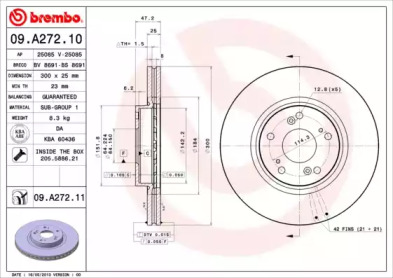 Тормозной диск (A.B.S.: 09.A272.11)