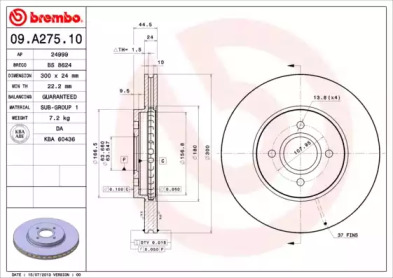 Тормозной диск (A.B.S.: 09.A275.10)